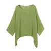 Women's Big Size Loose Cotton Linen Nine Sleeve Top T-Shirt
