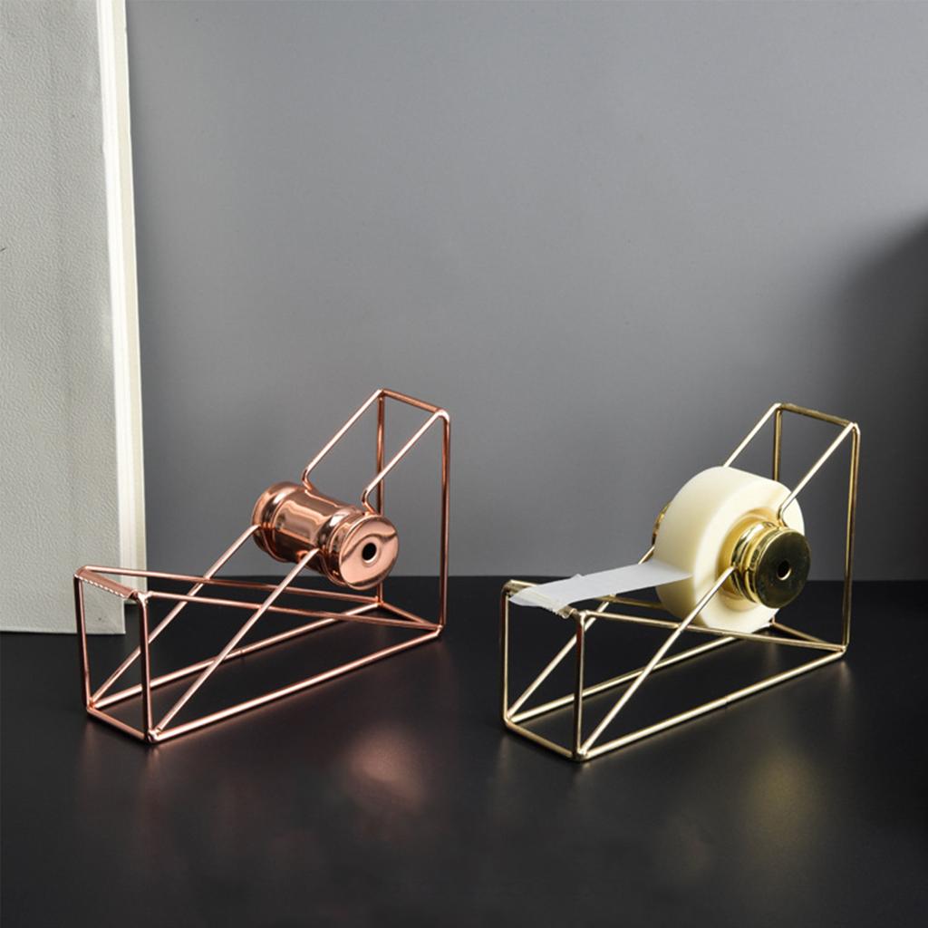 Металлический диспенсер для ленты, розовое золото, настольный резак для клейкой ленты, офисные принадлежности, украшение стола для