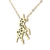 7bis [P3874] - Handcrafted Gold 'Unicorn' Steel Necklace - 20x12 Mm