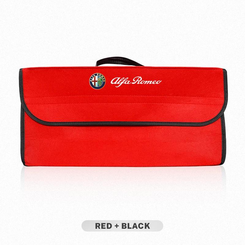 Car Stickers For Alfa Romeo Car Trunk Foldable Storage Box Felt Cloth Organizer Tidying Bag For Alfa Romeo Giulietta GT 159 147