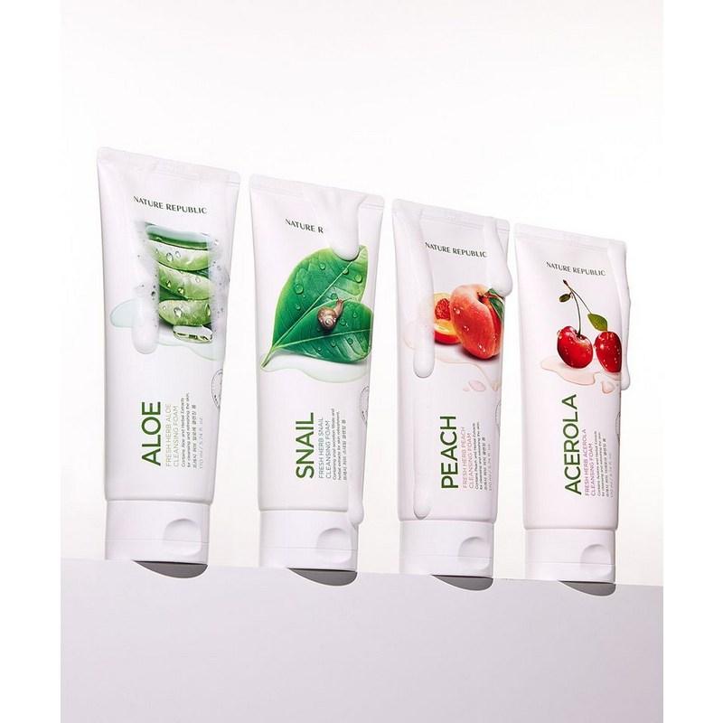 Nature Republic 4-Pack Fresh Herb Cleansing Foam (Select 1 of 4 Types), 1 pcs