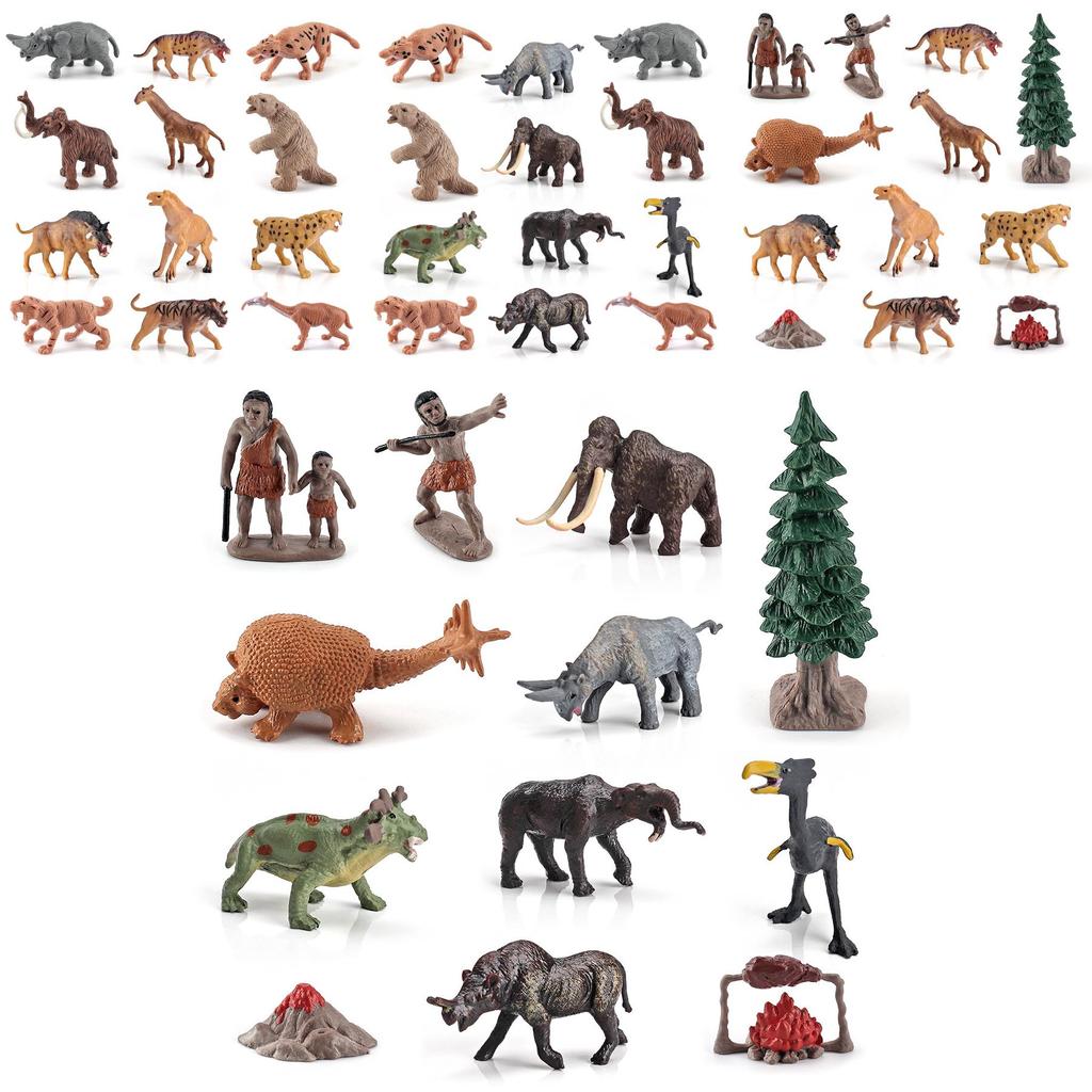 Аутентичные пластиковые доисторические животные и примитивные люди, декоративные игрушки для детей