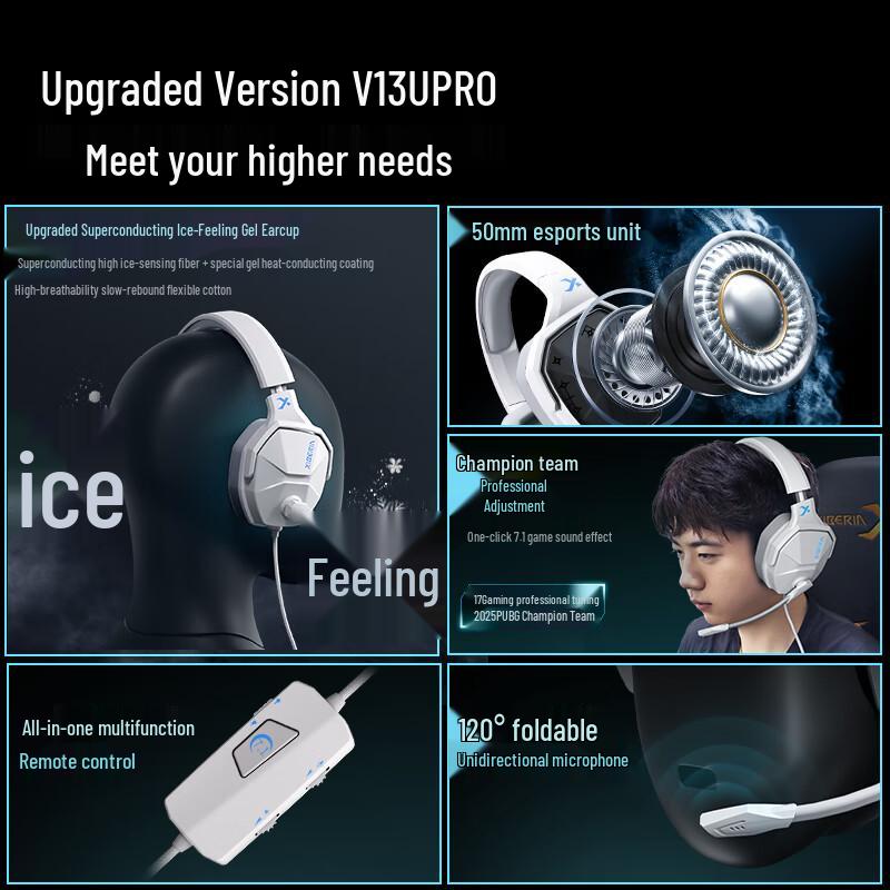 XIBERIA V13UPRO Wired Gaming Headset with 7.1 Surround Sound