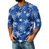 Мужская повседневная рубашка с рукавами реглан три четверти, пуловер с рождественским принтом