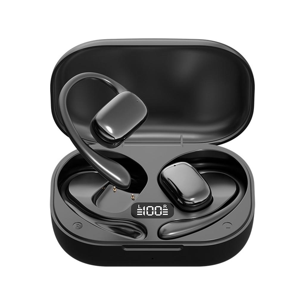 Wireless Earbuds Bones Conduction Bluetooth V5.4 Earphones with Non In Ear Hanging Type Sports Digital Display Ultra Long Battery Life Earphones