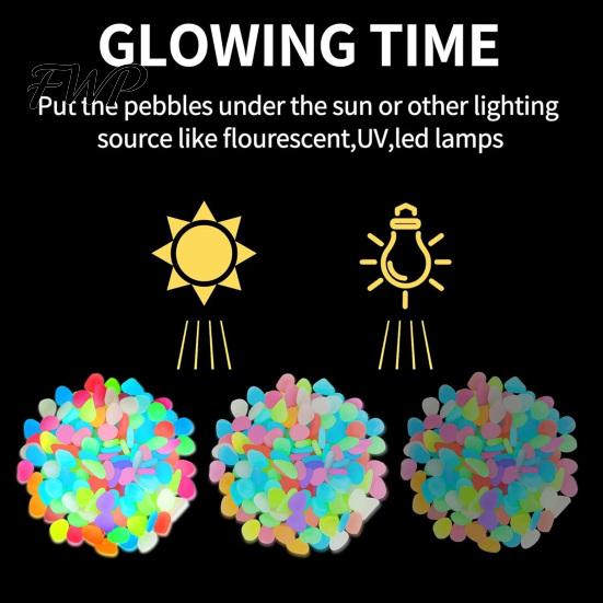 Glow Garden Stones Outdoor Resin Glow-in-the-Dark Pebbles, Night Guide Luminous Stones, Decorative Aquarium Fish Tank Rocks, in The Dark Planter
