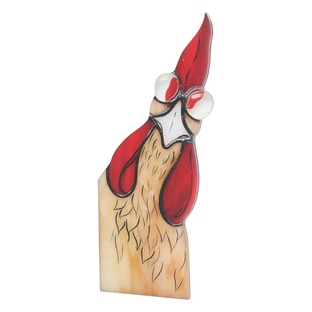 Rooster Window Corner Decor Acrylic Handcrafted Cute Funny Peeping Rooster Window Decoration for Home Balcony