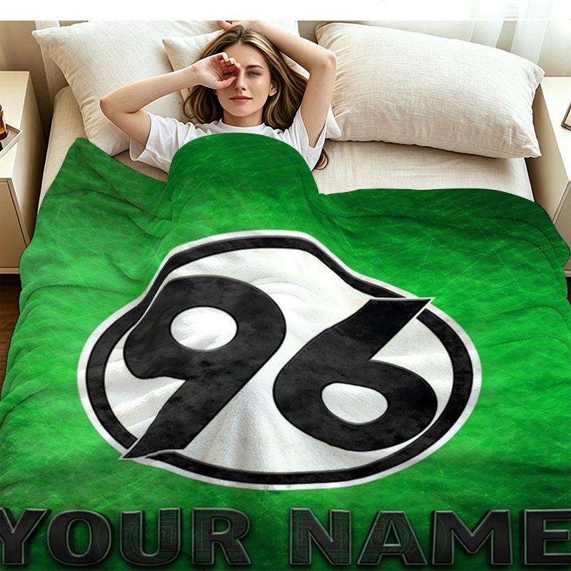 1PC Hannover 96 Custom Name Patterned Flannel Blanket Suitable For All Seasons for Home Decor Warmth and Comfort Gifts Holiday Present