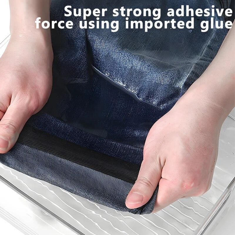 Укорочение края брюк Самоклеящаяся лента Брюки Не пришиваемая лента для подшивки Самоклеящаяся паста для брюк Утюг для ремонта наклейки на штанину Укорочение отверстия брюк