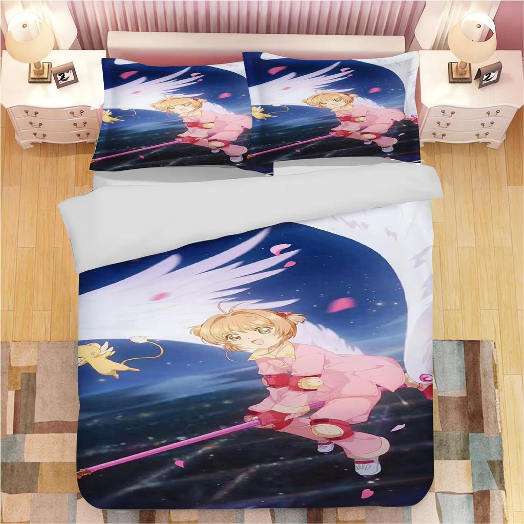 Аниме Наволочки с принтом Cardcaptor Sakura для взрослых и детей Пододеяльник Одеяло Домашняя мода Мальчики Девочки 3D Постельное белье