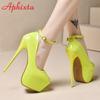 Aphixta Party Disco Dance Pumps Women 5.5cm Platform Girding Buckle 16cm Super High Thin Heels ...