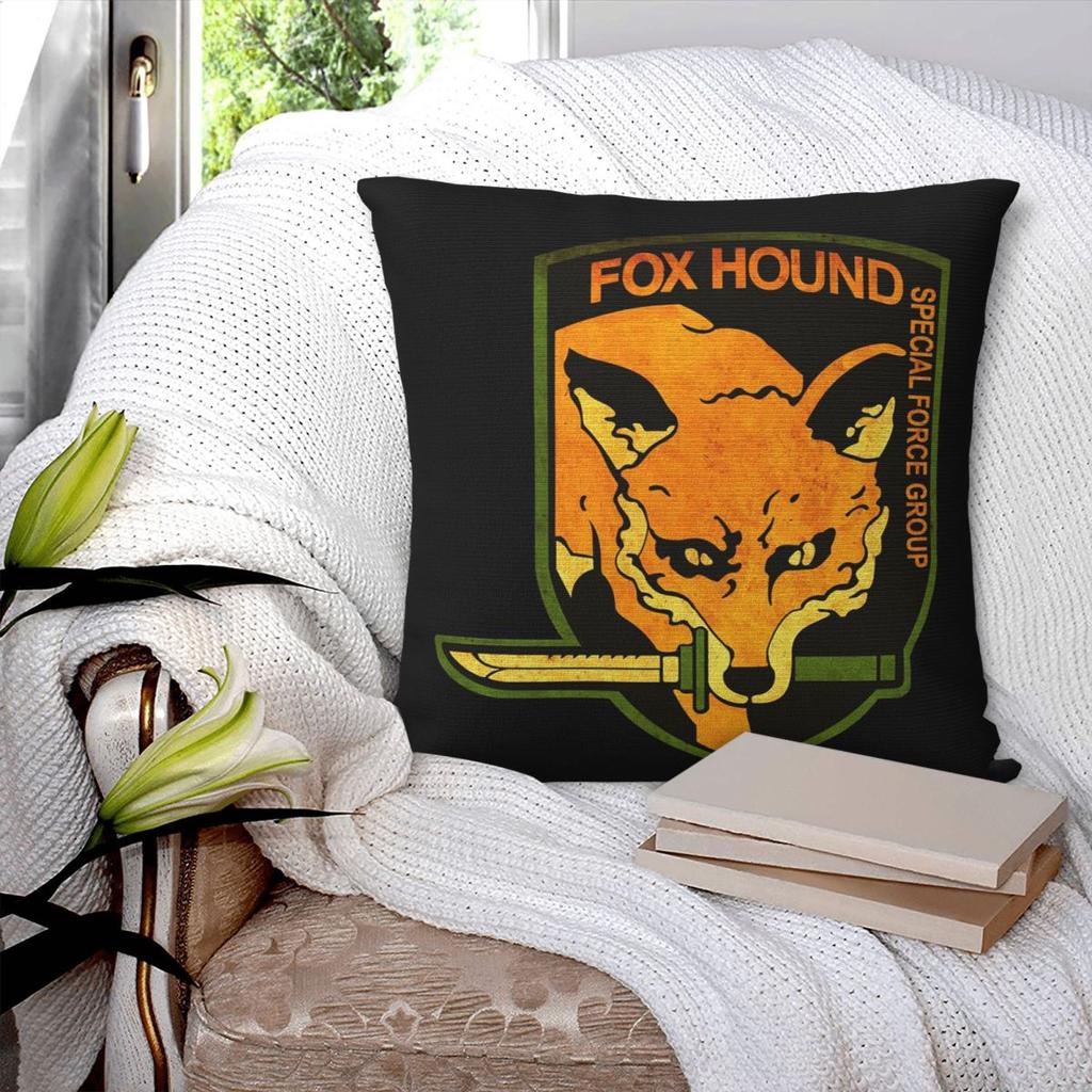 METAL GEAR SOLID Fox Hound Rust Logo Square Pillowcase Pillow Cover Cushion Zip Decorative Throw Pillow for Home Sofa