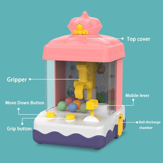 Cute Entertainment Hand-eye Coordination Cognition Ability Mini Clawing Crabbing Candy Machine Toy Kids Claw