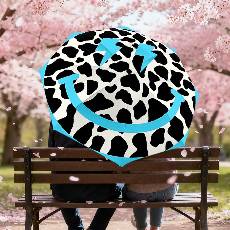 1PC cow print Umbrella-8-Rib Reinforced, Automatic Open, Lightweight & Durable, Cute Fashion Accessory for Outdoor-A1282