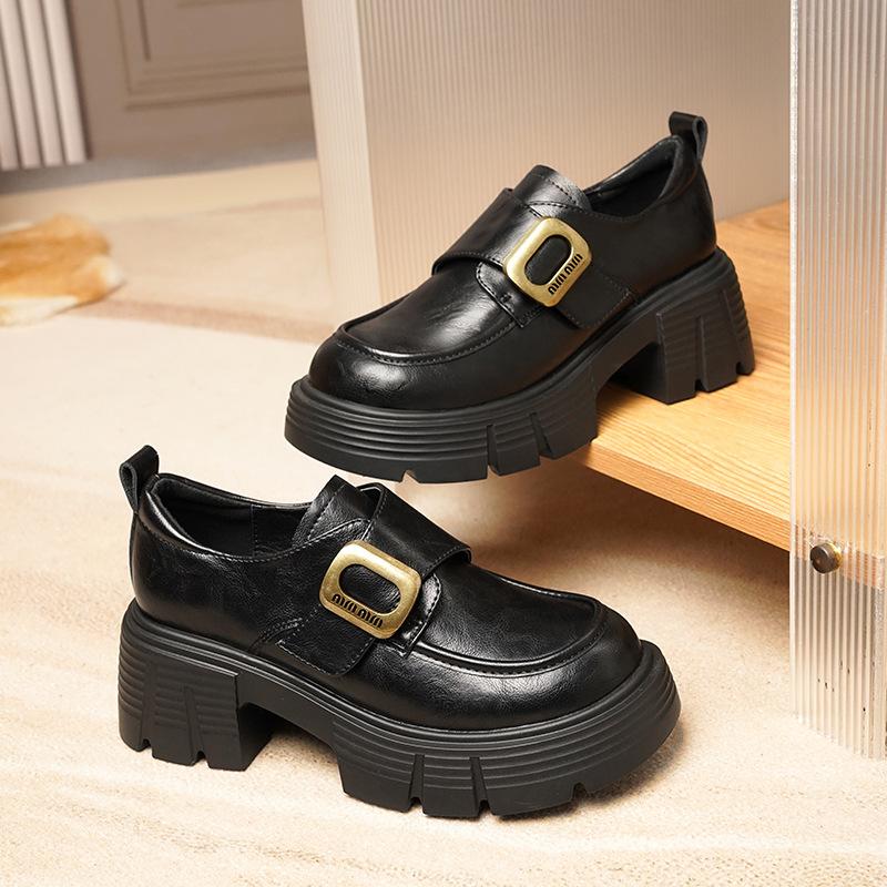 Женские туфли на платформе в стиле колледжа из мягкой кожи, женские туфли из маленькой кожи ретро-коричневого цвета для весны и осени