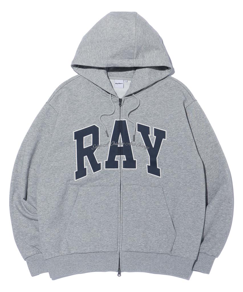Rayfikers Худи на молнии с большим логотипом-аркой Ray Mq6Tu145_Серый меланж