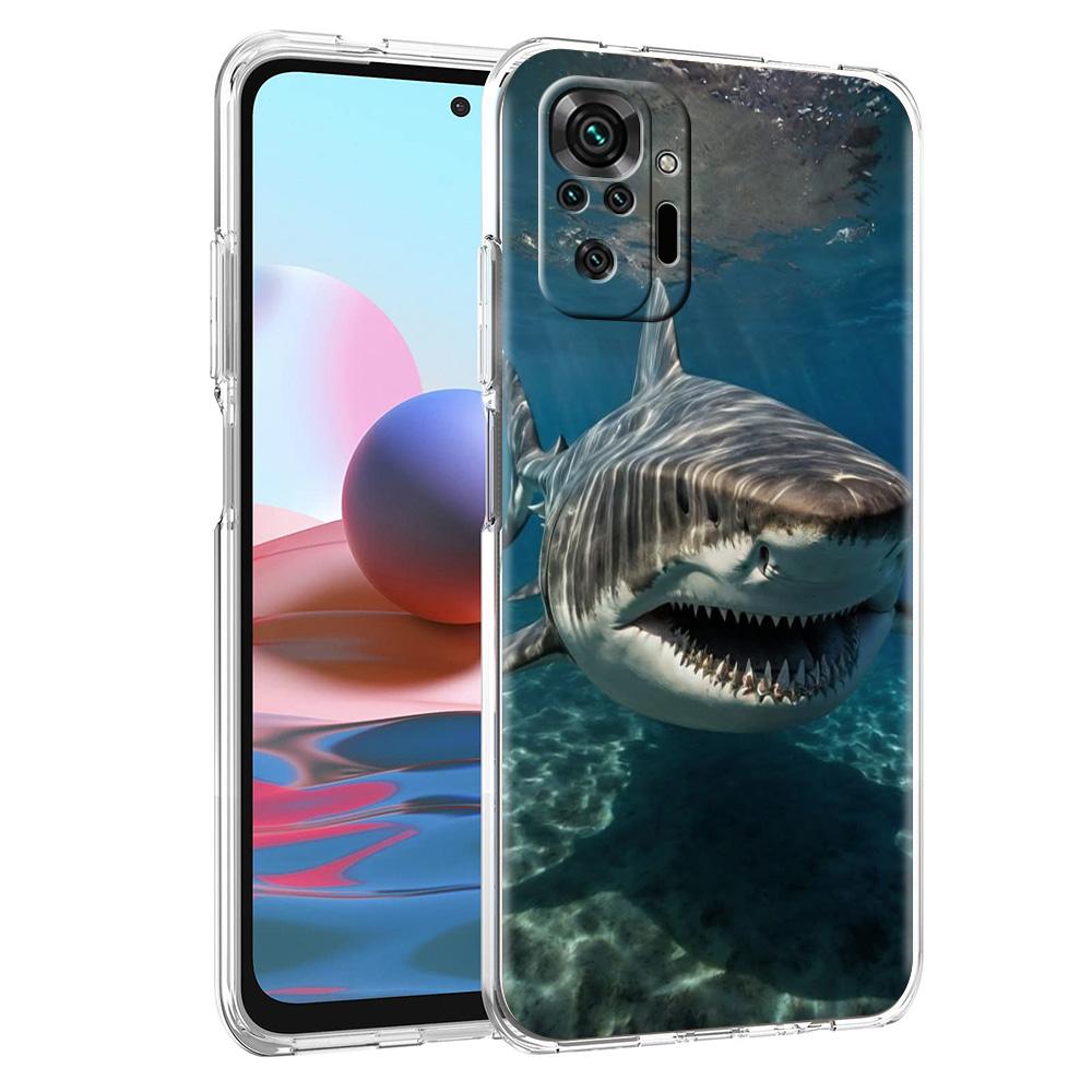 Чехол для телефона для Xiaomi Redmi Note 15 14 5G 13 12 10 11 Pro Plus 4G 14C 13C 12C Мягкий ТПУ Чехол Акула