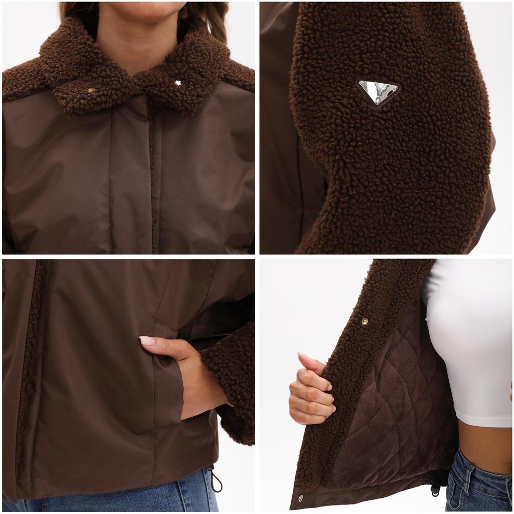 Зимнее ретро женское пальто из овечьей шерсти с длинным рукавом 2025