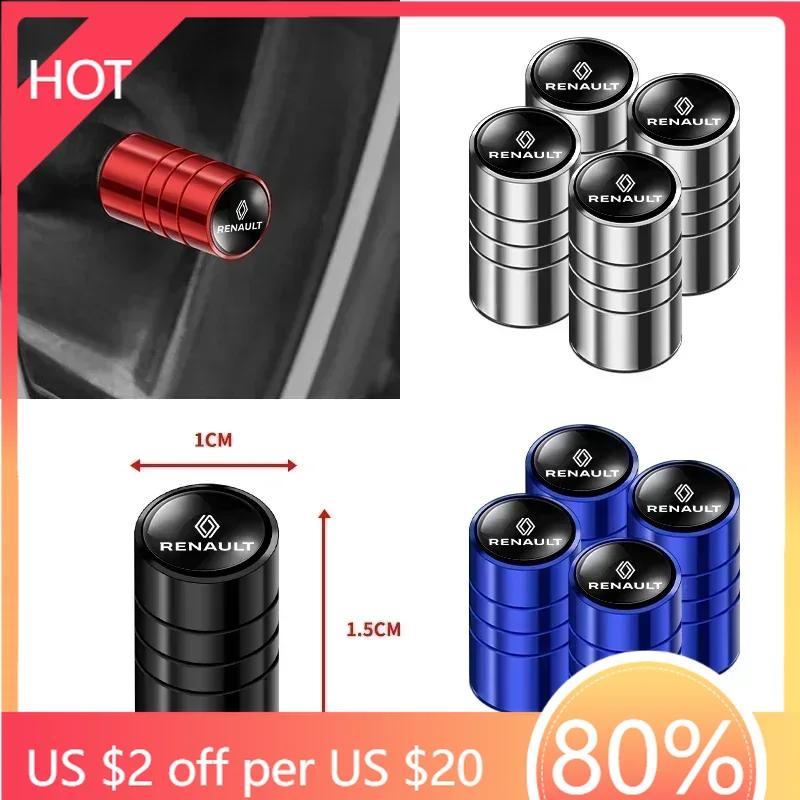 For Renault 2026 New Hub Caps 4Pcs Car Decor Metal Wheel Tire Valve Caps Tyre Stem Covers Airdust Waterproof for Renault koleos