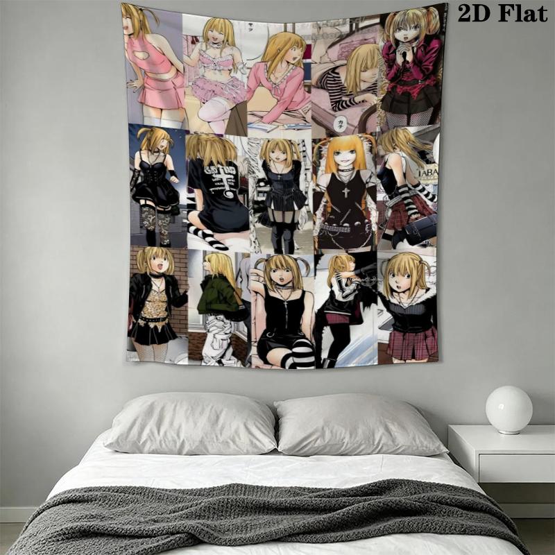 Death Note Wall Tapestry Aesthetic Wall Hanging Printed Fabric Blanket Decorative Tapestries for Bedroom Living Room Home Decor