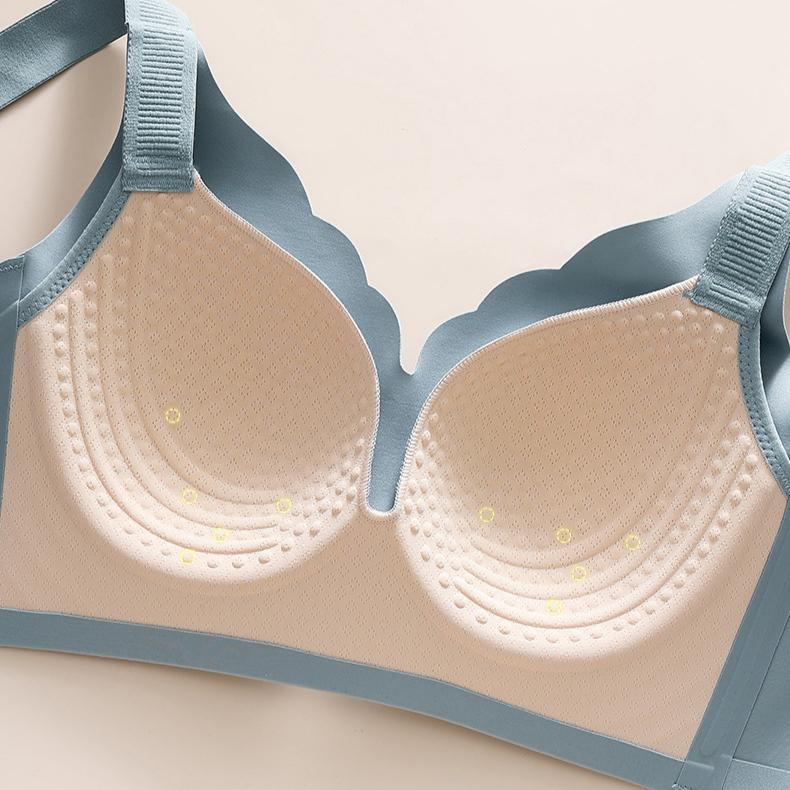 Underwear Women's Thin Latex Sexy Push Up Bra Without Steel Hoop Adjustable Anti Sagging Large Size Bra