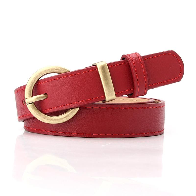 Womens Simple Pu Leather Belt With Alloy Buckle For Fashionable Office And Casual Looks