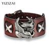 Punk Bracelets Male Bird Skull Retro Bracelet Genuine Leather Bracelet Men Woman Bracelets Bangles