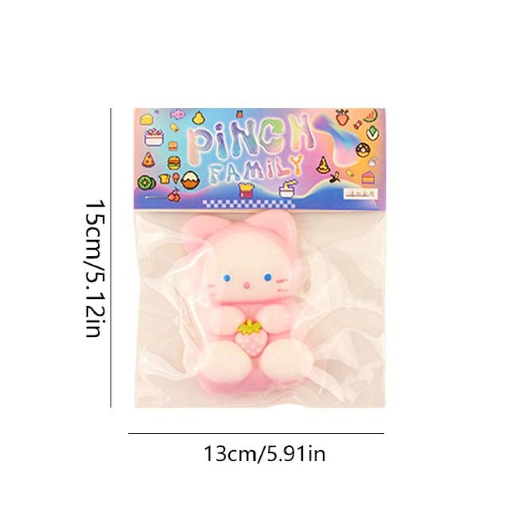 Plush Cartoon Fidget Toy TPR Pinch Decompression Toy Novelty Cat Squeeze Toy Funny Toys
