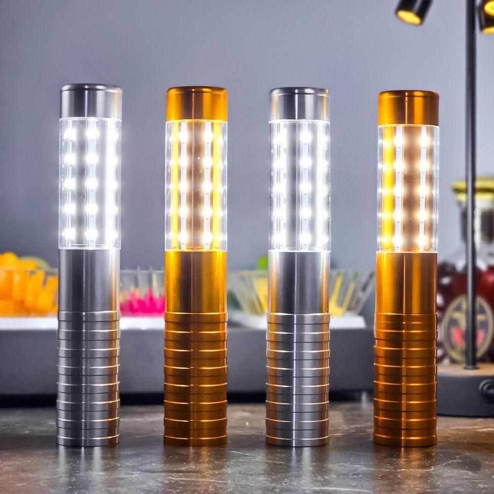 Party Decor Rechargeable Handheld Strobe Lights Light Flash Colorful LED Strobe Baton Gold Silver Flash Strobe Stick Club Bar