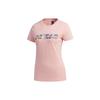 Спортивная футболка с круглым вырезом и буквенным принтом, женская, розовая FT2919