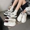Thick-soled Heightening Leather Little White Shoes Versatile Women's Sports and Leisure Shoes Spring New Round Head Board Shoes