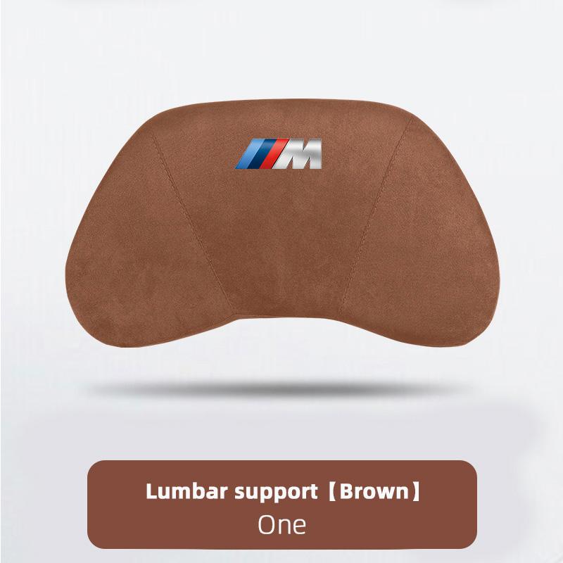 BBKJ7 Luxury Suede Car Logo Headrest Neck Pillow Lumbar Support For BMW X1 X2 X3 X5 X4 X6 X7 G30 G20 G32 G11 G12 F40 F30 F20 F10 F34