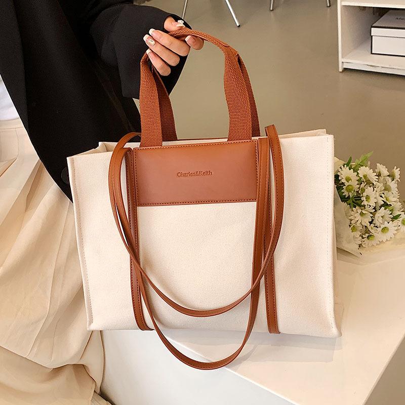 New Fashion Casual Canvas Bag Handheld Large Bag Commuter Versatile Women's Large Capacity Tote Bag