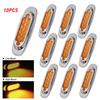 2/4/10X 6.5" Amber Side LED Marker Lights Chrome 12V Clearance Truck Trailer