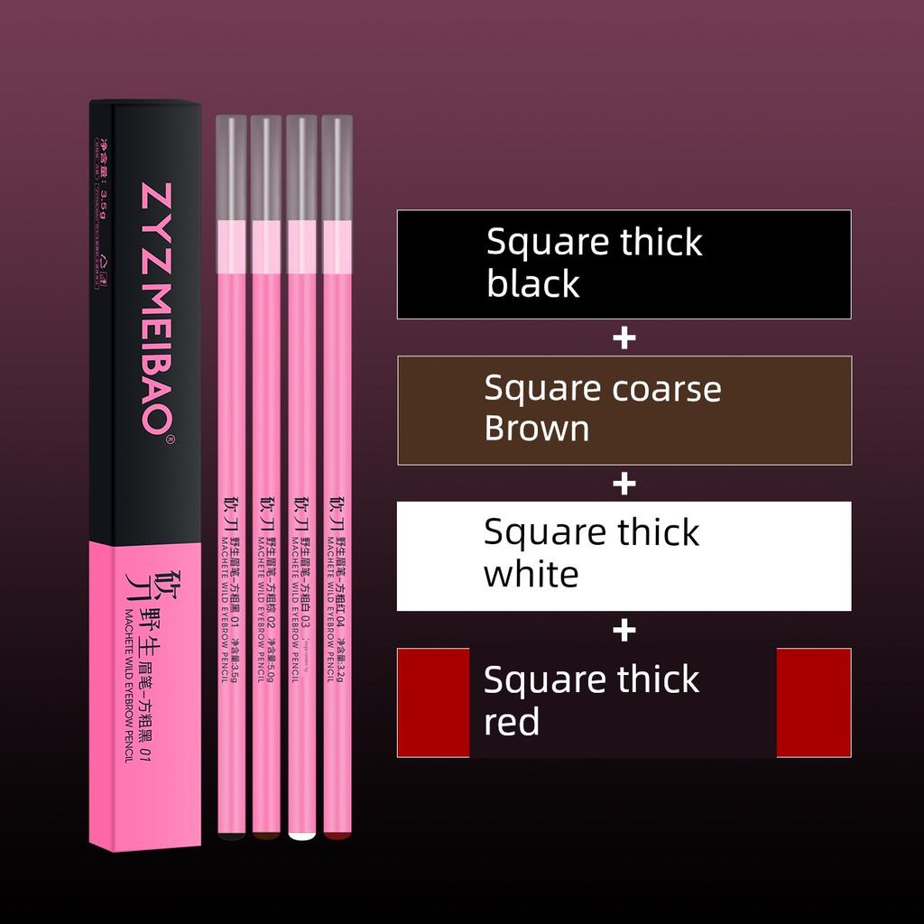 ZYZ Meibao Embroidery Tattooist Special for Makeup Artists Waterproof Sweat-Proof Wild Line Eyebrows Eyebrow Pencil Thick Lead Eyebrow Pencil