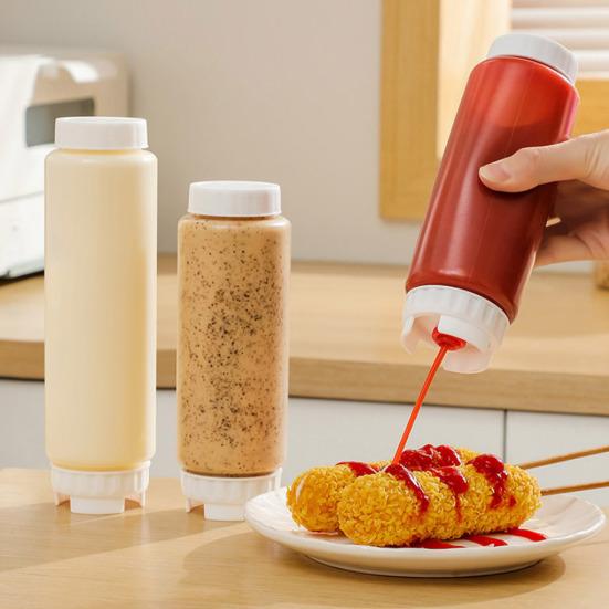 Диспенсер для приправ, бутылка для соуса, большая емкость, многоразовый контейнер для приправ, кухонный инструмент с двойной головкой для жидких соусов