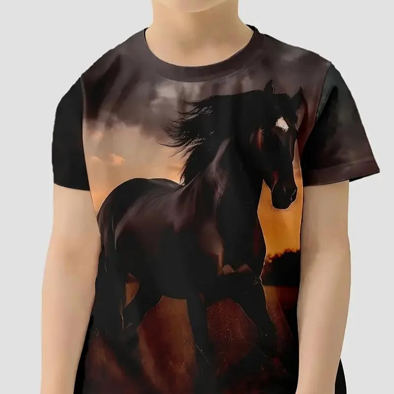 Ретро 3D принт повседневная детская одежда топ футболка футболка животные дети мальчик аниме футболки с коротким рукавом