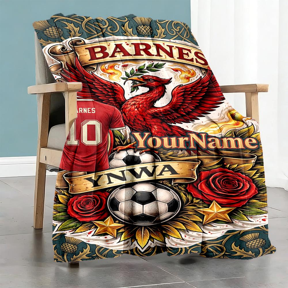 Liverpool Personalized Name Blanket Throw Personalized Blanket Ultra-Soft for Couch Office Chair Picnics Home Decor for All Occasions