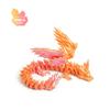 3D Printed Dragon Colorful Gem Dragon Figurines Movable Joint Rotatable Articulated Dragon Crafts Desktop Western Style Ornament