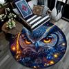 Круглый ковер 'Космическая сова', Ковер для гостиной, спальни, дивана, игровой комнаты, Декор, Нескользящий коврик