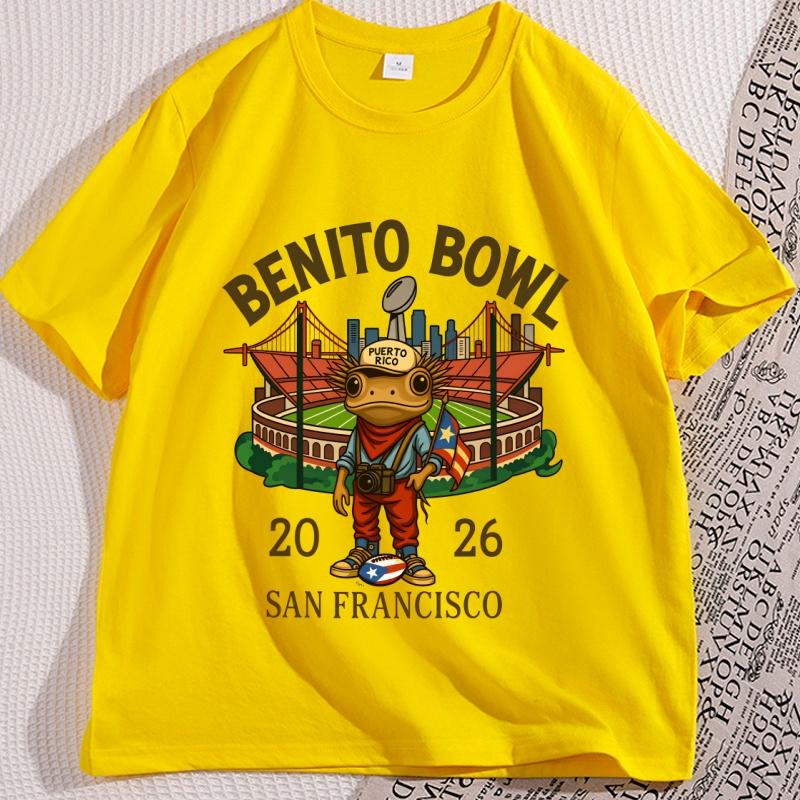 Футболка Benito Bowl Пуэрто-Рико Лягушка Коки Футболка С Графическим Принтом Футболка Повседневная С Коротким Рукавом Удобные Футболки