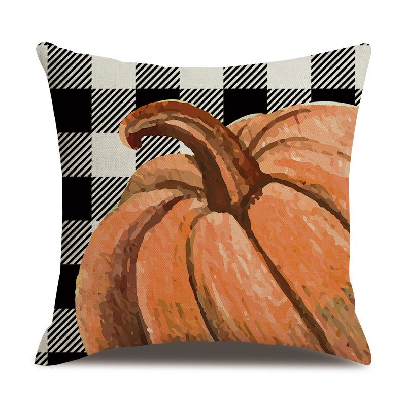 Подушка из льна на День благодарения, осенняя наволочка с принтом тыквы