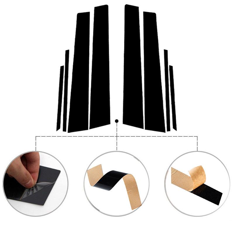 8pcs/set Fit For Subaru WRX STI 2015-2021 Glossy Black Car Door Trim Pillar Posts Cover Kits Stickers Window Decoration