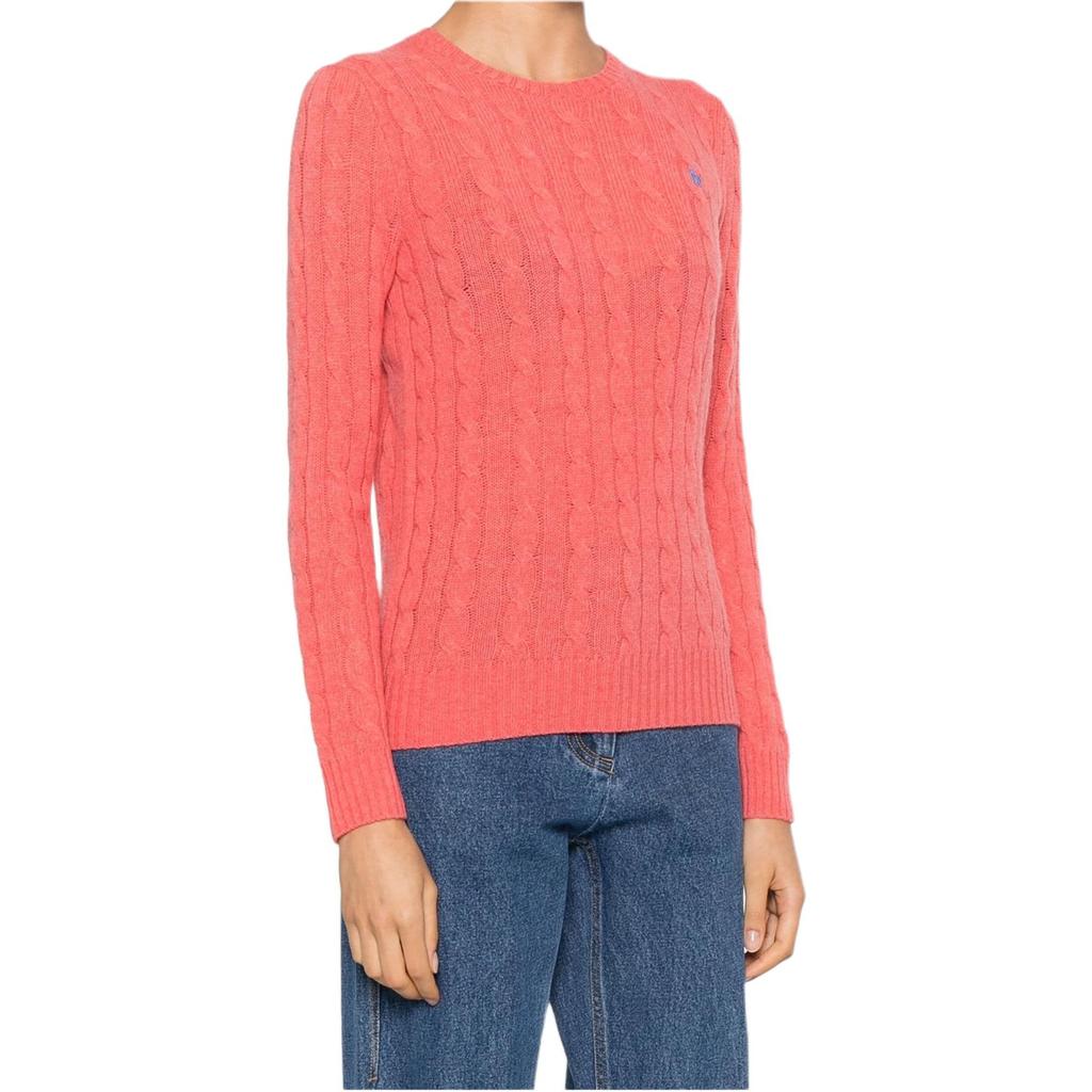 Polo Ralph Lauren Solid Logo Pattern Crew Neck Pullover Long Sleeves Sweeper Womens sweater Pink 211910421-024