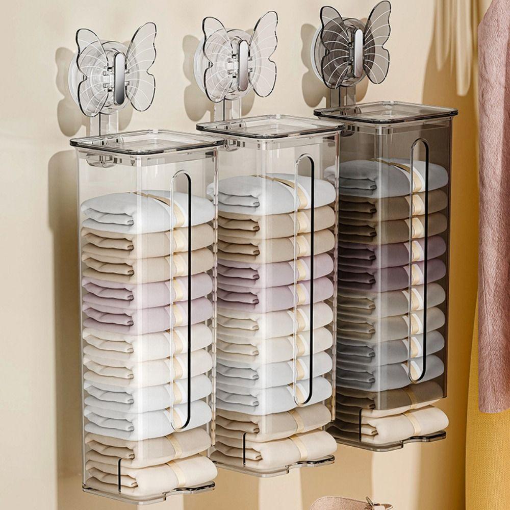 Wall-Mounted Hanging Panties Dispenser Suction Cup Clear Socks Organizer  Bedroom