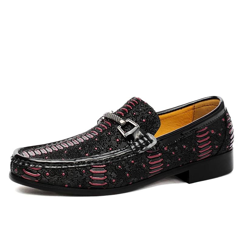 Мужские туфли с крокодиловым узором, мужские лоферы из натуральной кожи, туфли-лодочки, мужские брендовые туфли, мокасины в стиле ретро для вождения на плоской подошве