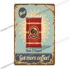 Coffee Vintage Signs Tin Metal  Art Iron Painting Decoration Cafe Pub Club Bar Retro Poster Wall Stickers Home Decor 20x30cm