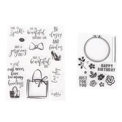 2 шт. Прозрачный штамп DIY Перерабатываемый Гипоаллергенный Прозрачный штамп для изготовления открыток Украшение Скрапбукинг