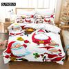 Cartoon Santa Claus Comfortable Duvet Quilt Cover Pillowcase Bedding Set Children Bedroom Decoration Home Textile