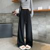 Глянцевые шелковистые велюровые брюки широкие от бедра для женщин на осень и зиму новые вязаные драпированные брюки в пол ленивые бархатные прямые брюки